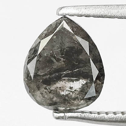 1.29 CT Pear Shape Salt and Pepper Diamond – Natural Gray Black Earth Mined Ethical Loose Diamond