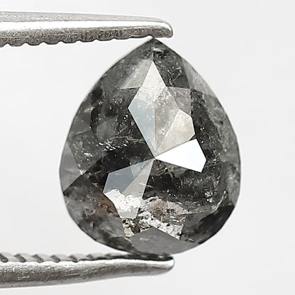 1.29 CT Pear Shape Salt and Pepper Diamond – Natural Gray Black Earth Mined Ethical Loose Diamond