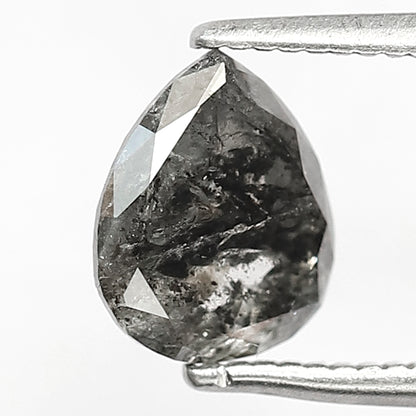 1.29 CT Pear Shape Salt and Pepper Diamond – Natural Gray Black Earth Mined Ethical Loose Diamond