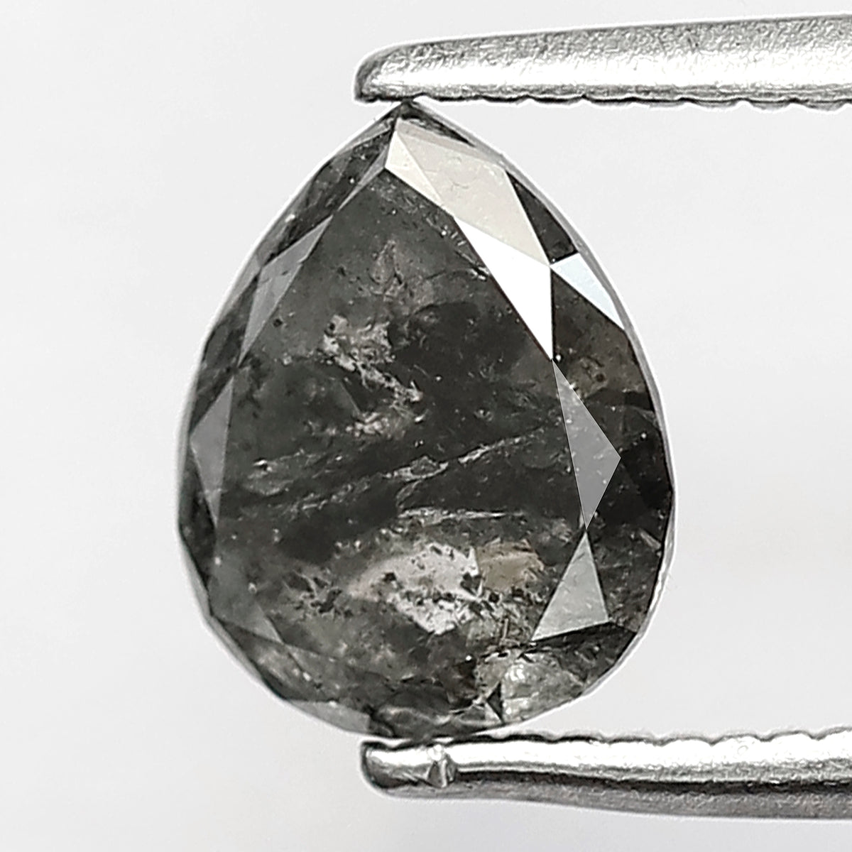1.29 CT Pear Shape Salt and Pepper Diamond – Natural Gray Black Earth Mined Ethical Loose Diamond