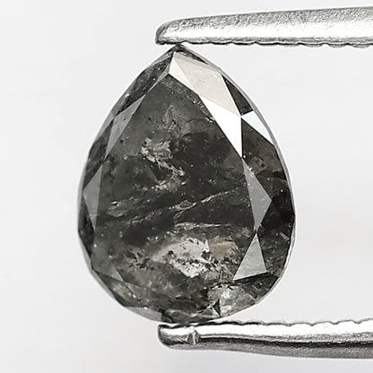 1.29 CT Pear Shape Salt and Pepper Diamond – Natural Gray Black Earth Mined Ethical Loose Diamond