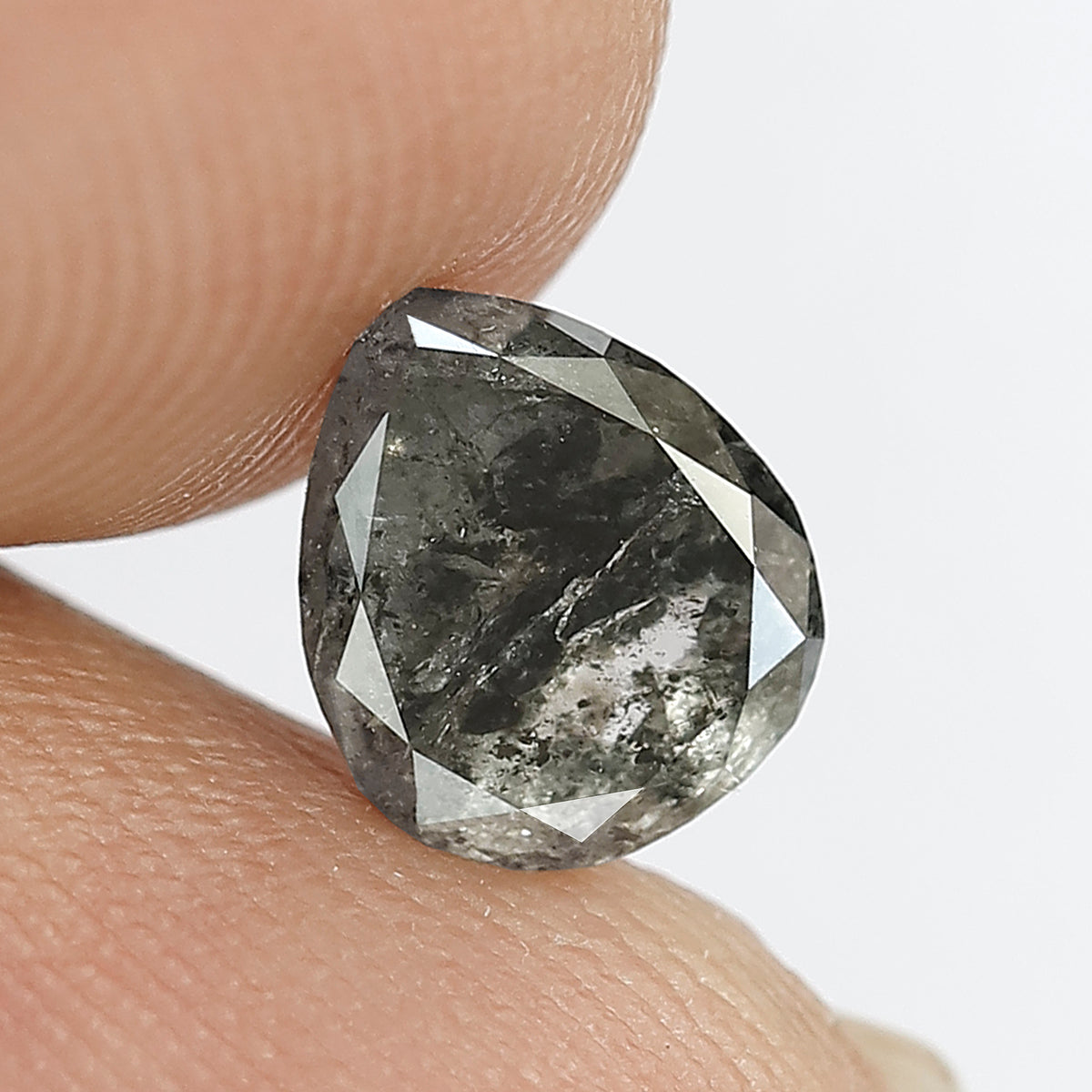 1.29 CT Pear Shape Salt and Pepper Diamond – Natural Gray Black Earth Mined Ethical Loose Diamond