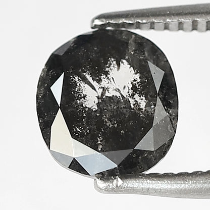 1.20 CT Translucent Oval Shape Diamond, 7.00 MM Natural Gray Black Salt and Pepper Diamond For Wedding Ring