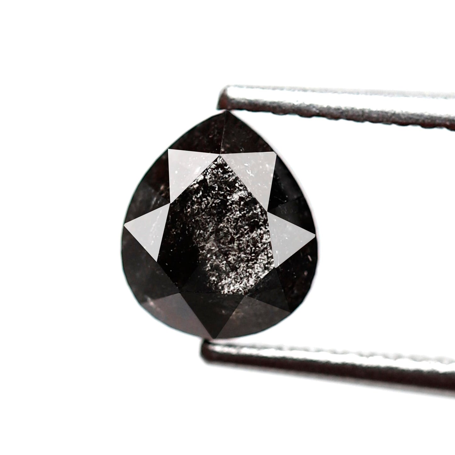 Pear Shape 1.06 Ct Salt and Pepper Diamond, Natural Blackish Gray Diamond, Loose Stone for Ring Making