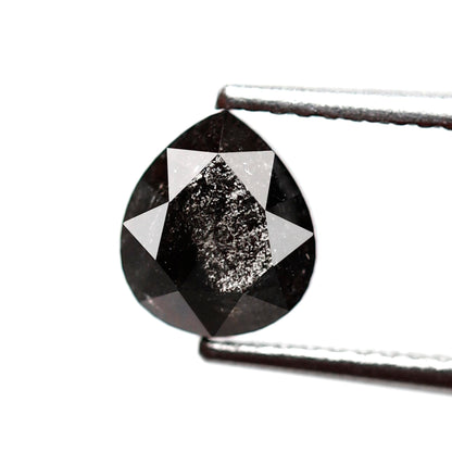 Pear Shape 1.06 Ct Salt and Pepper Diamond, Natural Blackish Gray Diamond, Loose Stone for Ring Making