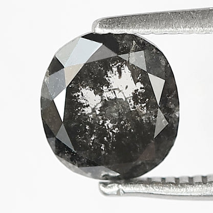 1.20 CT Translucent Oval Shape Diamond, 7.00 MM Natural Gray Black Salt and Pepper Diamond For Wedding Ring