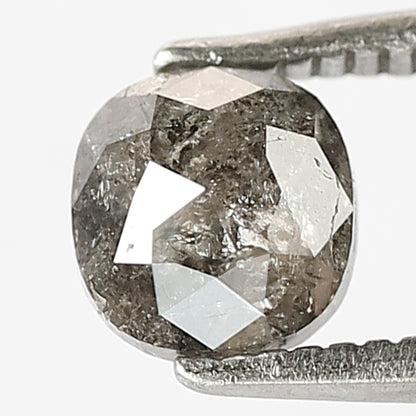 0.88 CT Natural Loose Cushion Shape Diamond Grey Black 5.4 MM Ethically Sourced Salt And Pepper Diamond