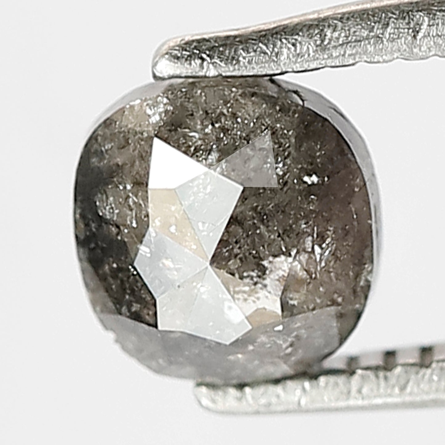 0.88 CT Natural Loose Cushion Shape Diamond Grey Black 5.4 MM Ethically Sourced Salt And Pepper Diamond