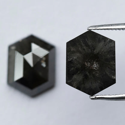 5.92 CT 11 MM Pair Of Elongated Hexagon Shape Diamond Rustic Loose Natural Diamond For Engagement Ring