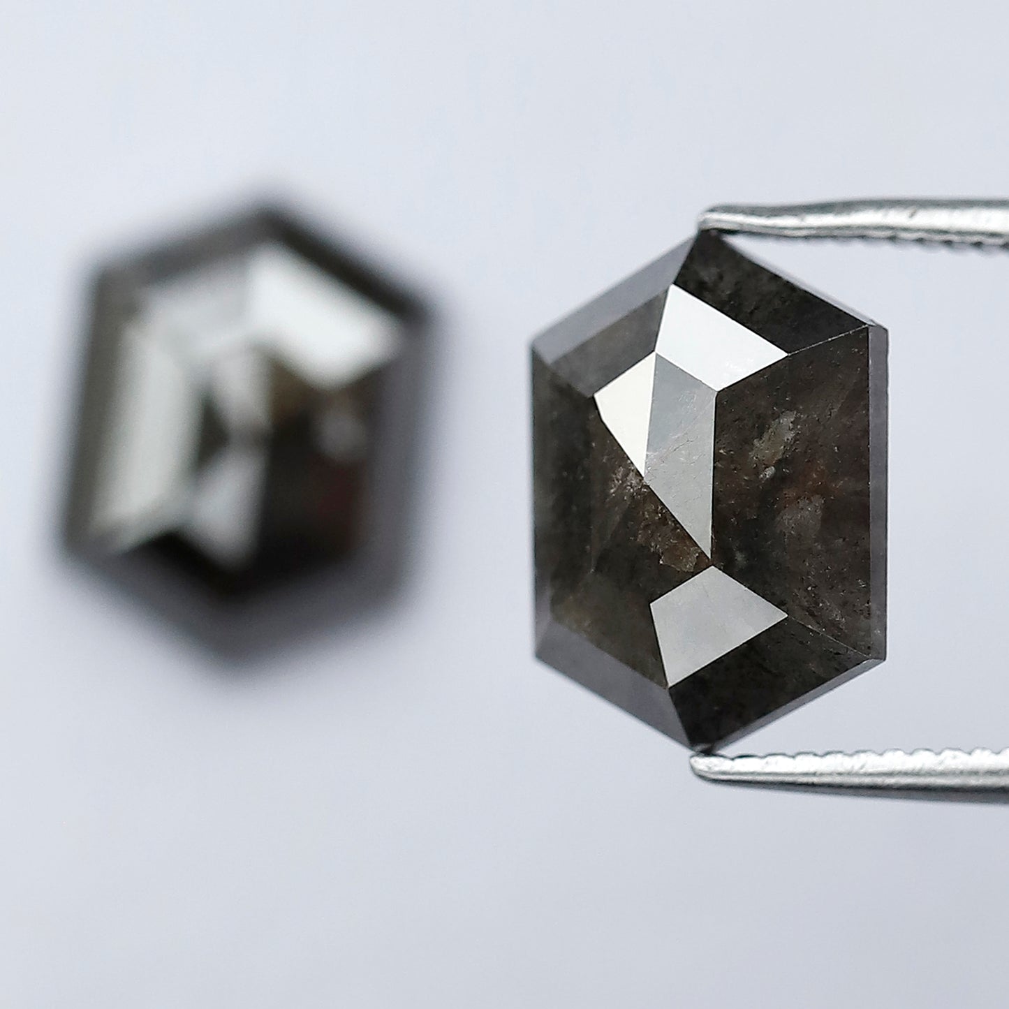 5.92 CT 11 MM Pair Of Elongated Hexagon Shape Diamond Rustic Loose Natural Diamond For Engagement Ring