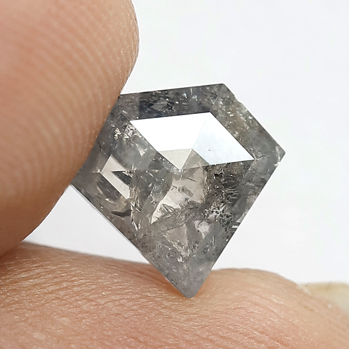 1.68 CT Diamond cut Natural Loose Gray Black Salt and Pepper Diamond For Pendant and Wedding Ring
