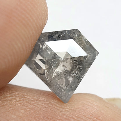 1.68 CT Diamond cut Natural Loose Gray Black Salt and Pepper Diamond For Pendant and Wedding Ring