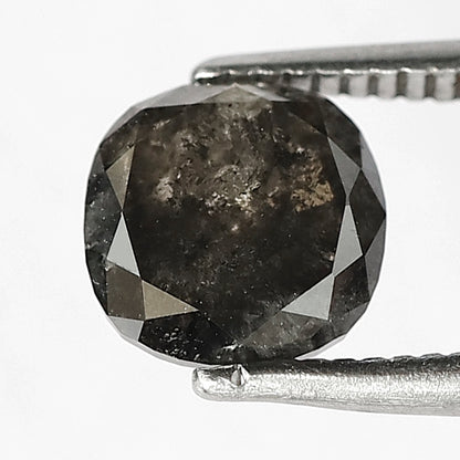 1.60 CT Cushion cut Natural Loose Earth Mined Diamond, 6.60 x 6.60 mm Gray Black Salt and Pepper Diamond