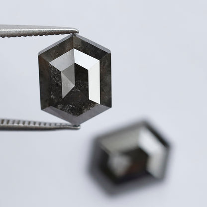 5.92 CT 11 MM Pair Of Elongated Hexagon Shape Diamond Rustic Loose Natural Diamond For Engagement Ring