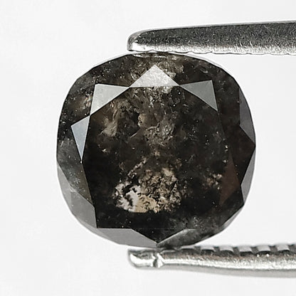 1.60 CT Cushion cut Natural Loose Earth Mined Diamond, 6.60 x 6.60 mm Gray Black Salt and Pepper Diamond
