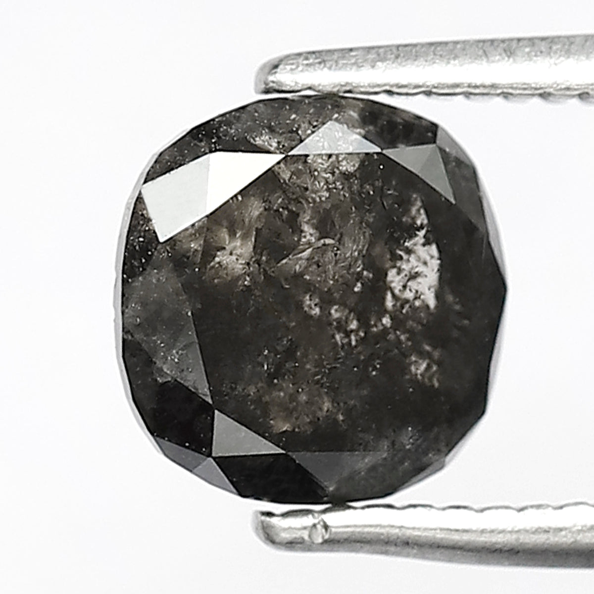 1.60 CT Cushion cut Natural Loose Earth Mined Diamond, 6.60 x 6.60 mm Gray Black Salt and Pepper Diamond