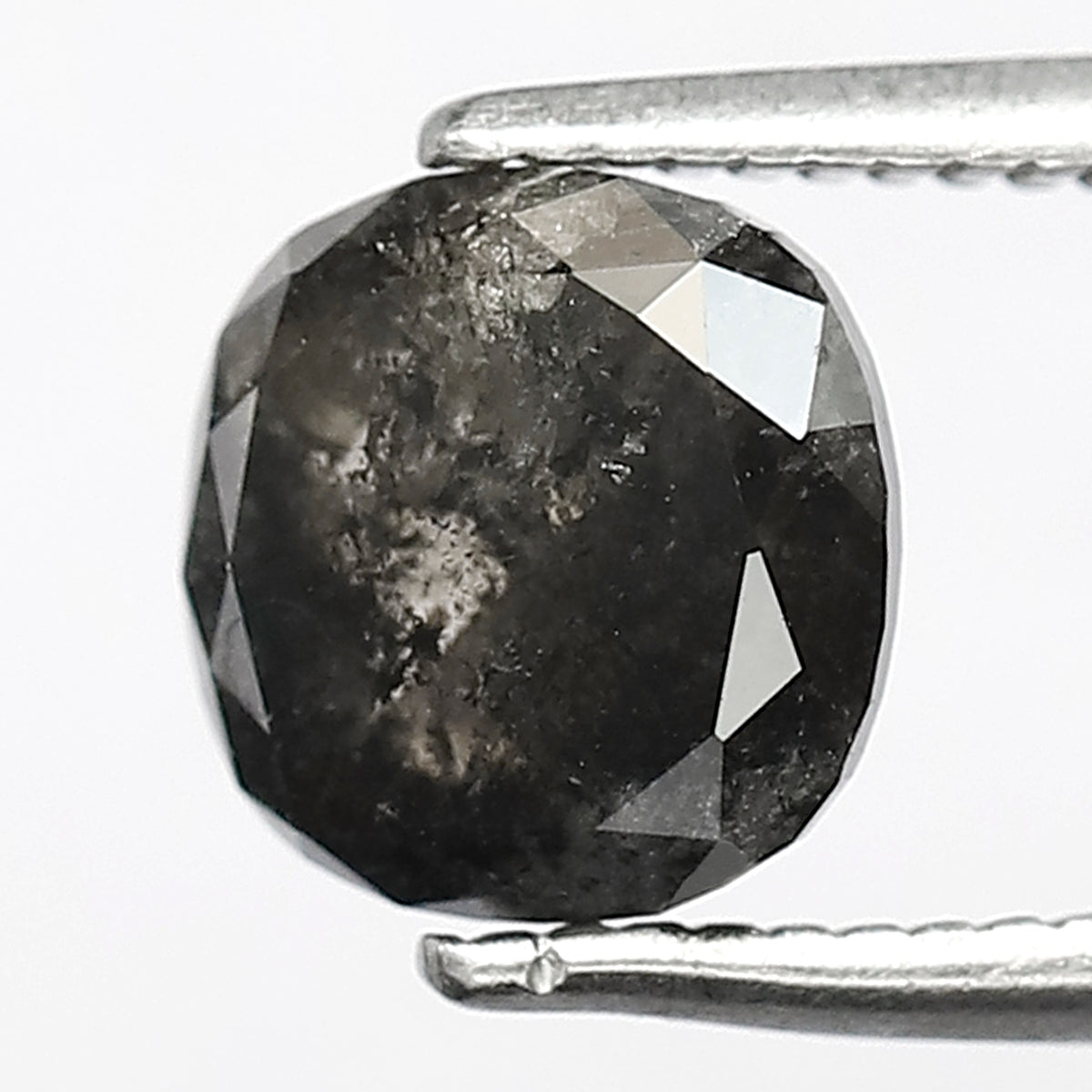 1.60 CT Cushion cut Natural Loose Earth Mined Diamond, 6.60 x 6.60 mm Gray Black Salt and Pepper Diamond