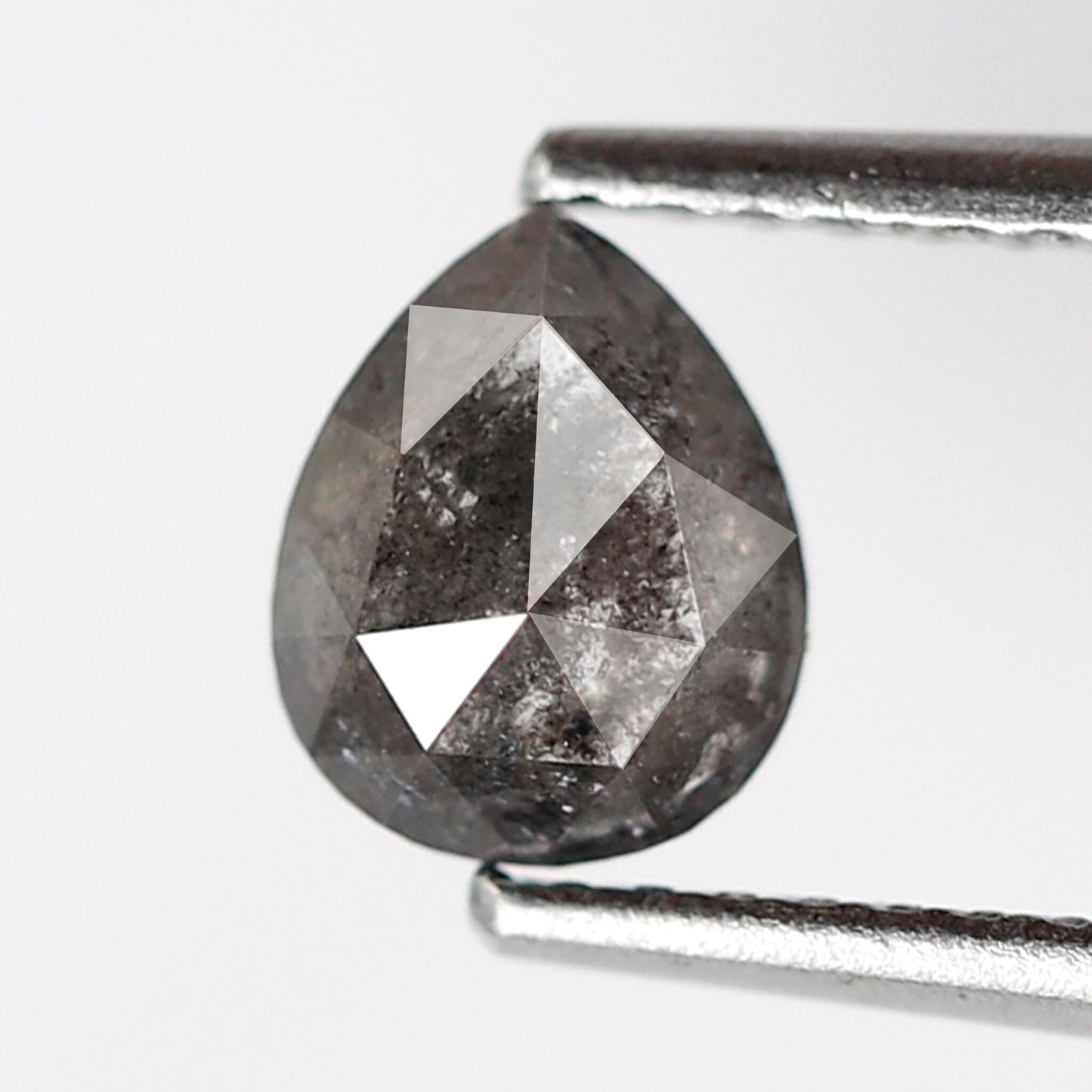 0.70 CT Blackish Gray Pear Shape Diamond, Natural 6.20 mm Conflict Free Salt and Pepper Diamond For Making Wedding Band