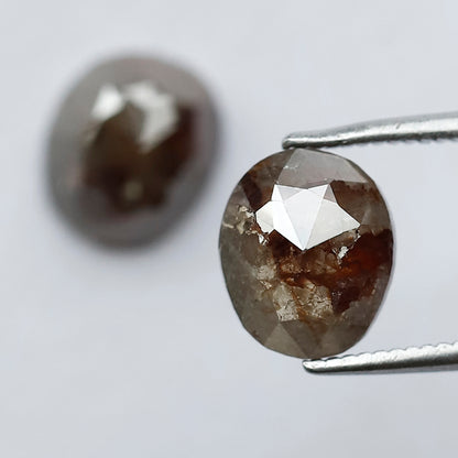 3.31 CT 8.50 MM Pair Of Oval Shape Diamond Pair of Rustic Diamond For Jewelry