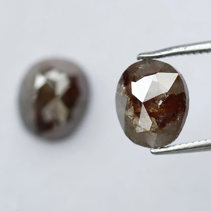 3.31 CT 8.50 MM Pair Of Oval Shape Diamond Pair of Rustic Diamond For Jewelry