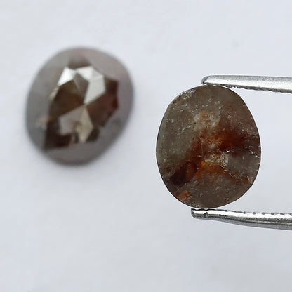 3.31 CT 8.50 MM Pair Of Oval Shape Diamond Pair of Rustic Diamond For Jewelry