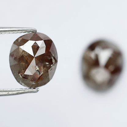 3.31 CT 8.50 MM Pair Of Oval Shape Diamond Pair of Rustic Diamond For Jewelry
