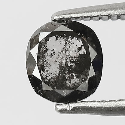 0.79 CT Oval cut Salt and Pepper Diamond, Natural Gray Black Loose Earth Mined Diamond For Bridal Ring