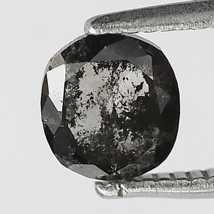 0.79 CT Oval cut Salt and Pepper Diamond, Natural Gray Black Loose Earth Mined Diamond For Bridal Ring