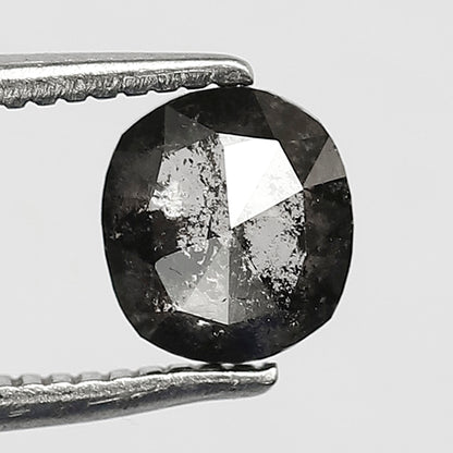 0.79 CT Oval cut Salt and Pepper Diamond, Natural Gray Black Loose Earth Mined Diamond For Bridal Ring