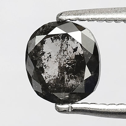 0.79 CT Oval cut Salt and Pepper Diamond, Natural Gray Black Loose Earth Mined Diamond For Bridal Ring