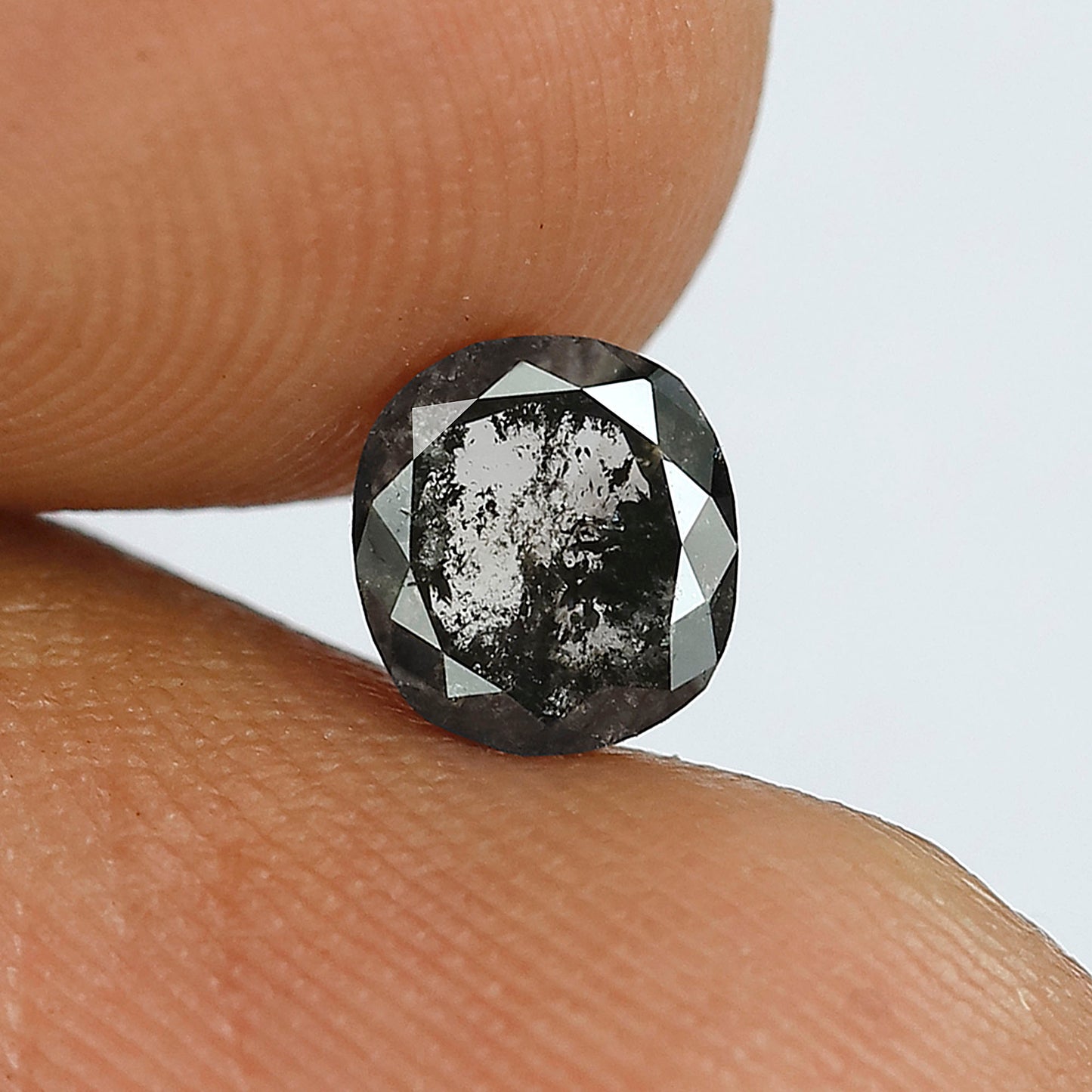 0.79 CT Oval cut Salt and Pepper Diamond, Natural Gray Black Loose Earth Mined Diamond For Bridal Ring