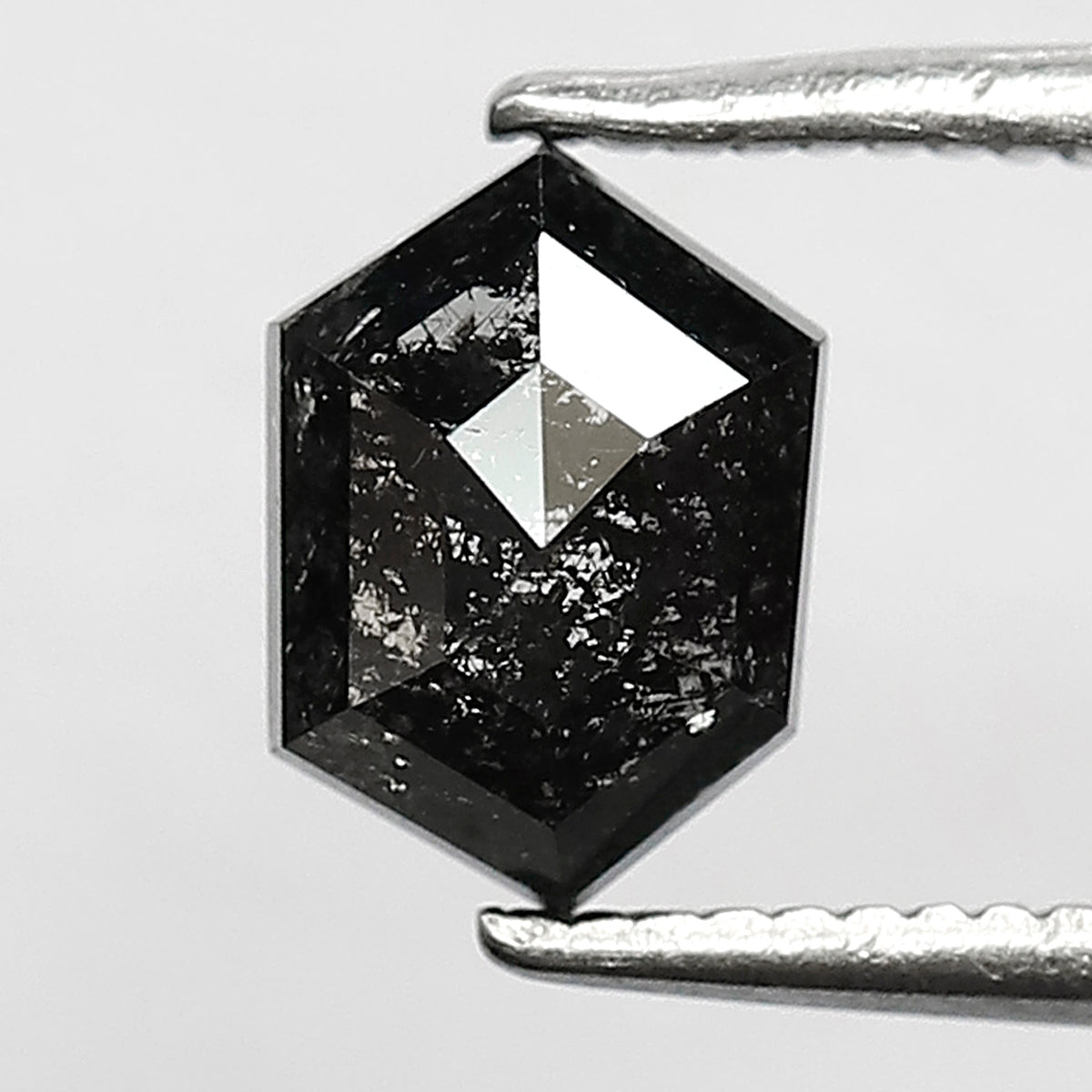 1.00 CT Hexagon Salt and Pepper Diamond, Natural Blackish Gray Loose Earth Mined Diamond For Engagement Ring