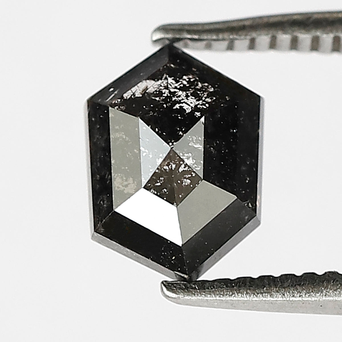 1.00 CT Hexagon Salt and Pepper Diamond, Natural Blackish Gray Loose Earth Mined Diamond For Engagement Ring