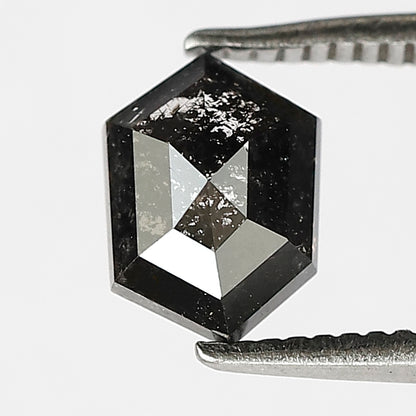 1.00 CT Hexagon Salt and Pepper Diamond, Natural Blackish Gray Loose Earth Mined Diamond For Engagement Ring
