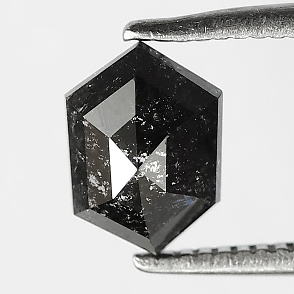 1.00 CT Hexagon Salt and Pepper Diamond, Natural Blackish Gray Loose Earth Mined Diamond For Engagement Ring