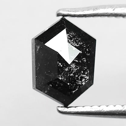 1.00 CT Hexagon Salt and Pepper Diamond, Natural Blackish Gray Loose Earth Mined Diamond For Engagement Ring