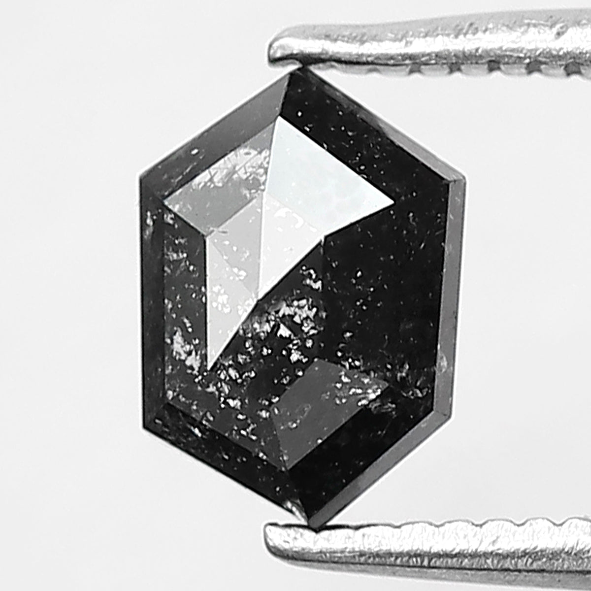 1.00 CT Hexagon Salt and Pepper Diamond, Natural Blackish Gray Loose Earth Mined Diamond For Engagement Ring