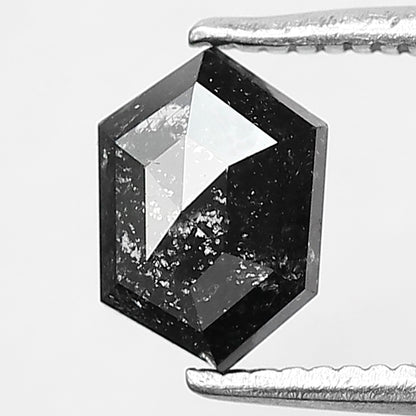 1.00 CT Hexagon Salt and Pepper Diamond, Natural Blackish Gray Loose Earth Mined Diamond For Engagement Ring