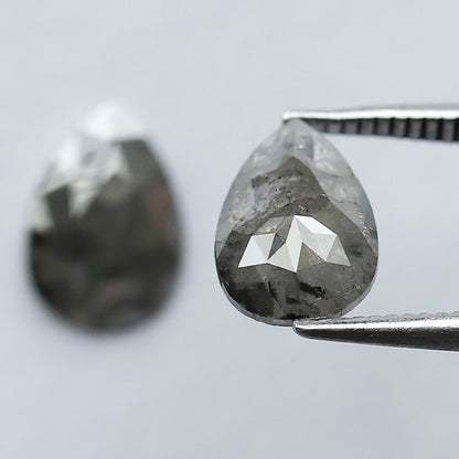 Pair Pear Shape Diamond 1.89 CT 9 MM Rustic Loose Natural Diamond For Jewelry
