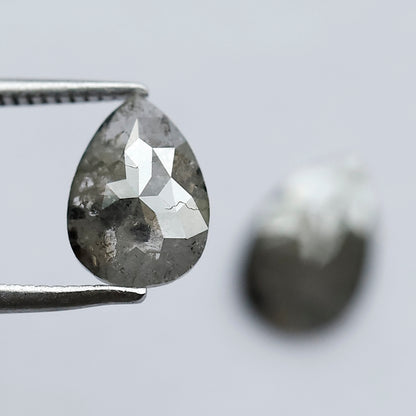 Pair Pear Shape Diamond 1.89 CT 9 MM Rustic Loose Natural Diamond For Jewelry