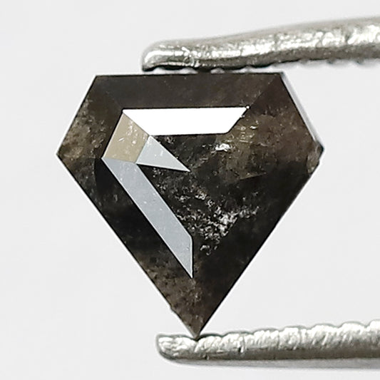 6 MM Pentagon Shape Diamond Conflict Free Diamond 0.72 CT Grey Black Color Diamond Loose Natural Salt And Pepper Diamond
