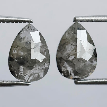 Pair Pear Shape Diamond 1.89 CT 9 MM Rustic Loose Natural Diamond For Jewelry