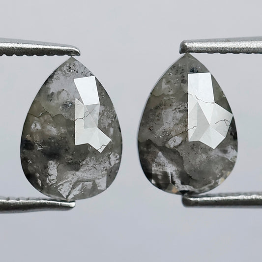 Pair Pear Shape Diamond 1.89 CT 9 MM Rustic Loose Natural Diamond For Jewelry