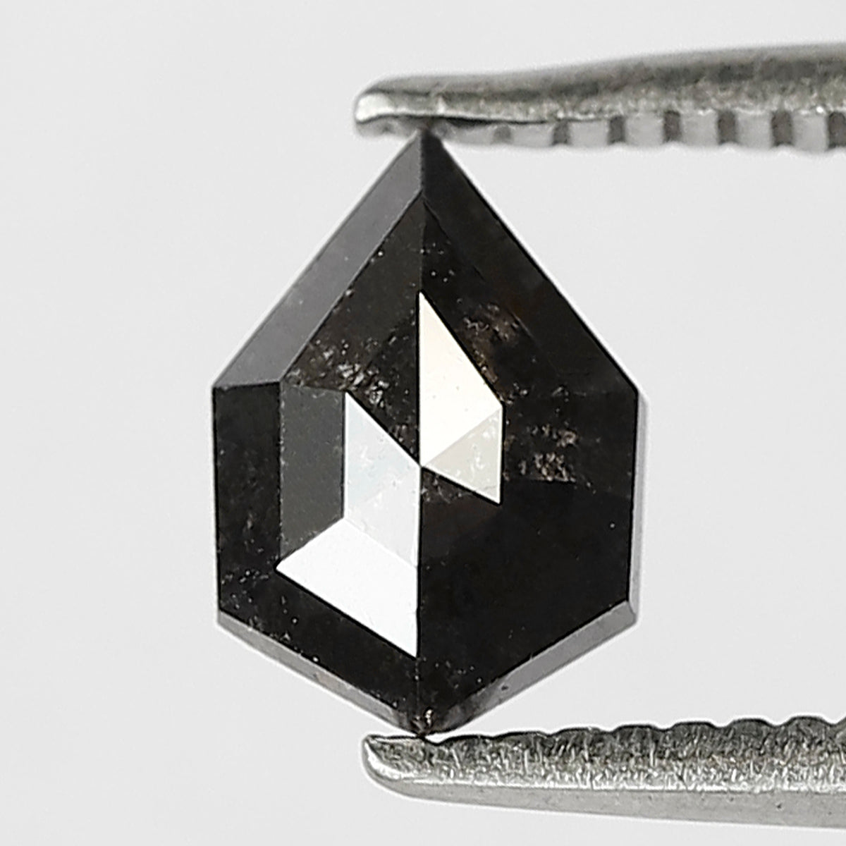 0.74 CT Shield cut Salt and Pepper Diamond, 7.00 mm Natural Gray Black Loose Ethical Diamond