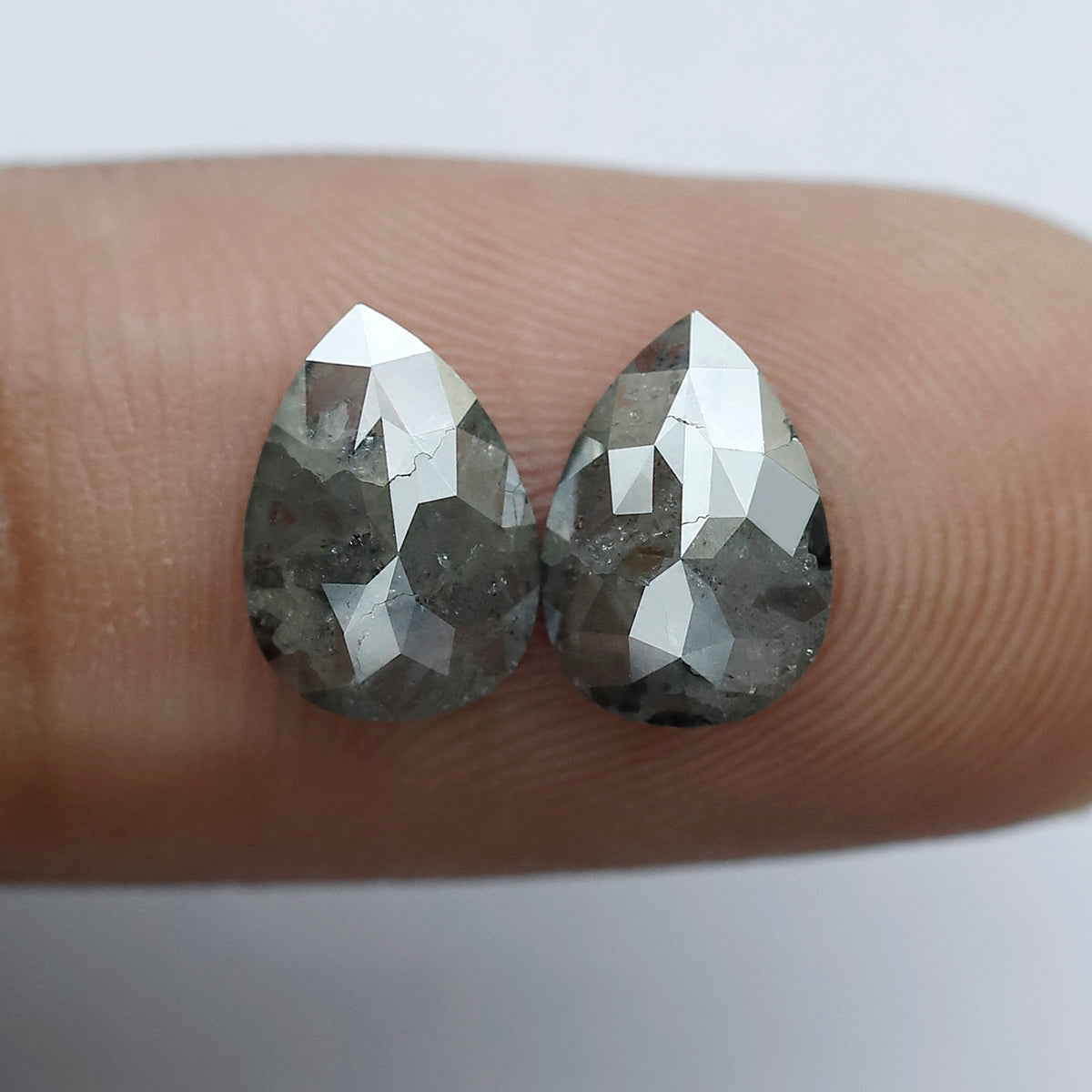 Pair Pear Shape Diamond 1.89 CT 9 MM Rustic Loose Natural Diamond For Jewelry