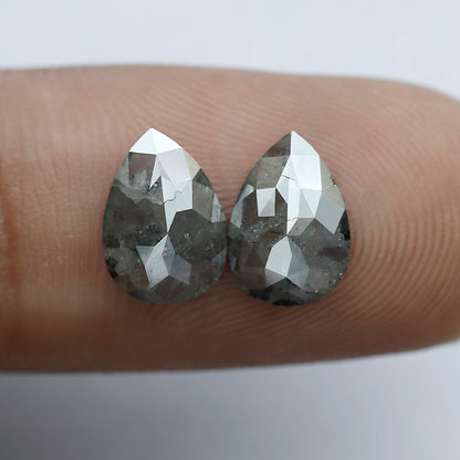 Pair Pear Shape Diamond 1.89 CT 9 MM Rustic Loose Natural Diamond For Jewelry