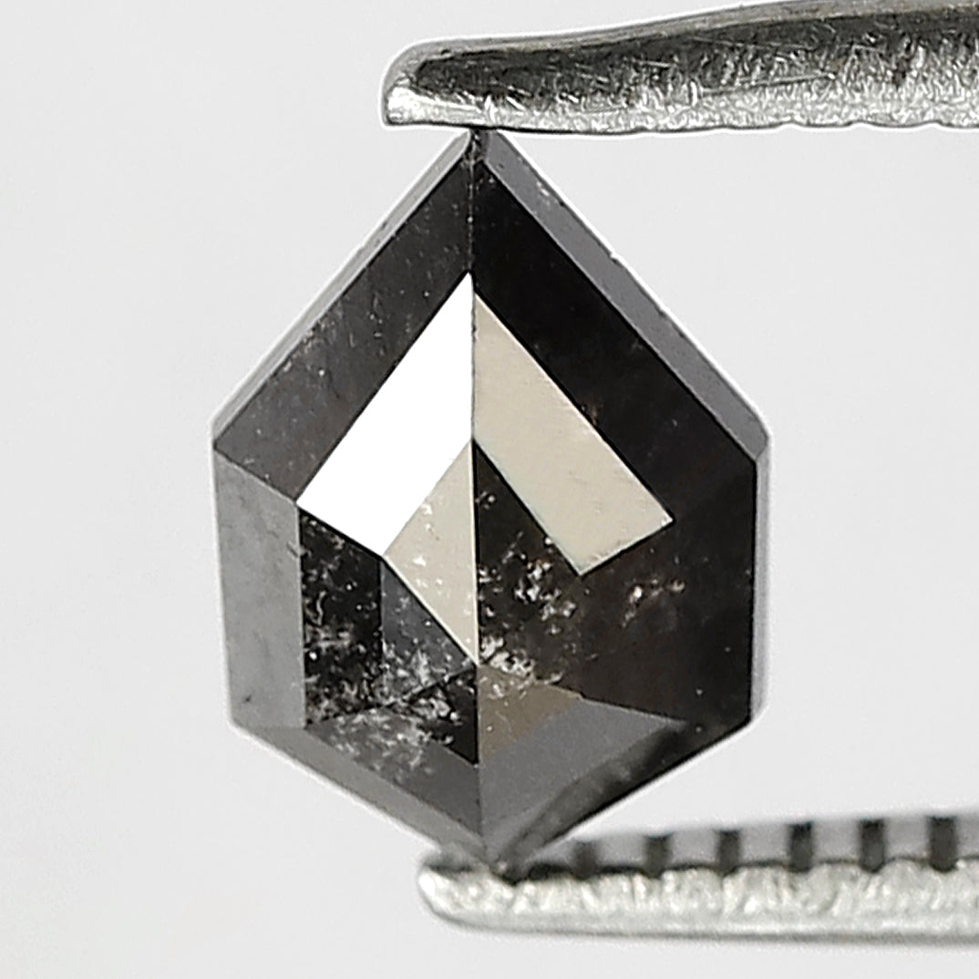 0.74 CT Shield cut Salt and Pepper Diamond, 7.00 mm Natural Gray Black Loose Ethical Diamond