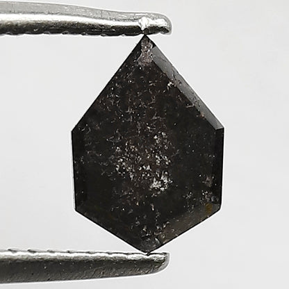 0.74 CT Shield cut Salt and Pepper Diamond, 7.00 mm Natural Gray Black Loose Ethical Diamond