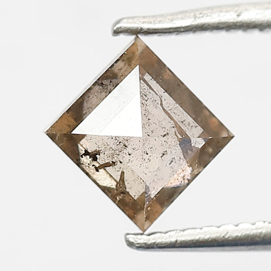 7 MM Long Kite Shape Diamond 0.91 CT Translucent Champagne Color Loose Natural Rustic Salt and Pepper Diamond For Prong Setting Ring