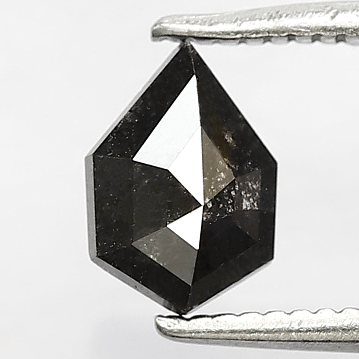 0.74 CT Shield cut Salt and Pepper Diamond, 7.00 mm Natural Gray Black Loose Ethical Diamond
